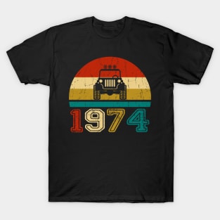 Vintage Jeep 1974 Birthday Jeep Gift T-Shirt